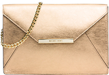 MICHAEL Michael Kors Lana Envelope Leather Clutch Bag, Gold
