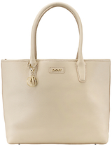 DKNY Tribeca Leather East/West Shopper Bag Sand