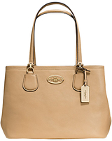 Coach Kitt Carryall Leather Shoulder Bag Beige