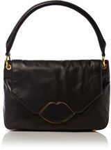 Lulu Guinness Nicola nappa leather small hobo bag, Black