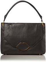Lulu Guinness Nicola nappa leather medium hobo bag, Black