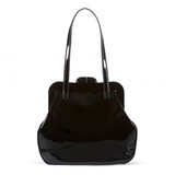 Lulu Guinness Black Patent Leather Mid Pollyanna